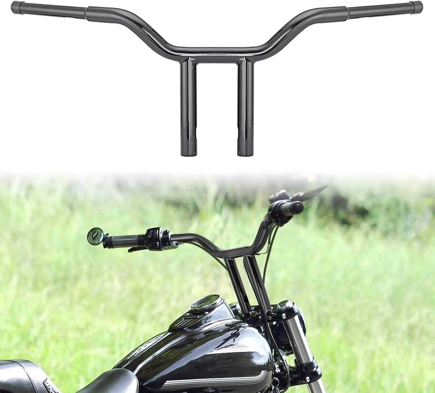 Wsays 12 in T-Bar Handlebar, 1-1/4 in, Pre-Drilled
