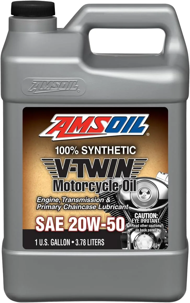 AMSOIL 20W-50 Full Synthetic V-Twin Motorcycle Oil, 1 Gallon