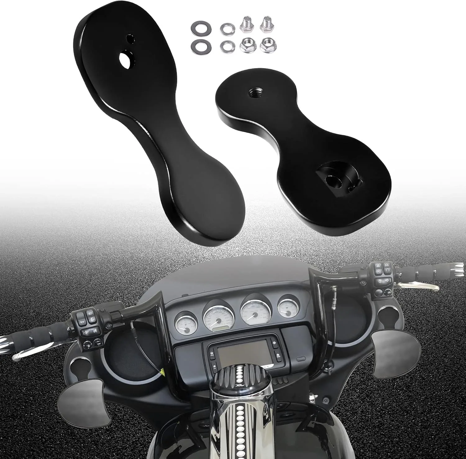 Hutexico Mirror Drop Bracket Relocation Adapter for Batwing Fairing