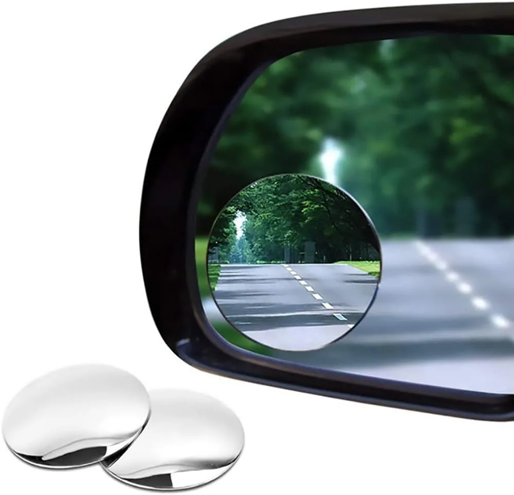Blind Spot Mirror 2 Pack, 2 in Convex Stick-On, Real Glass