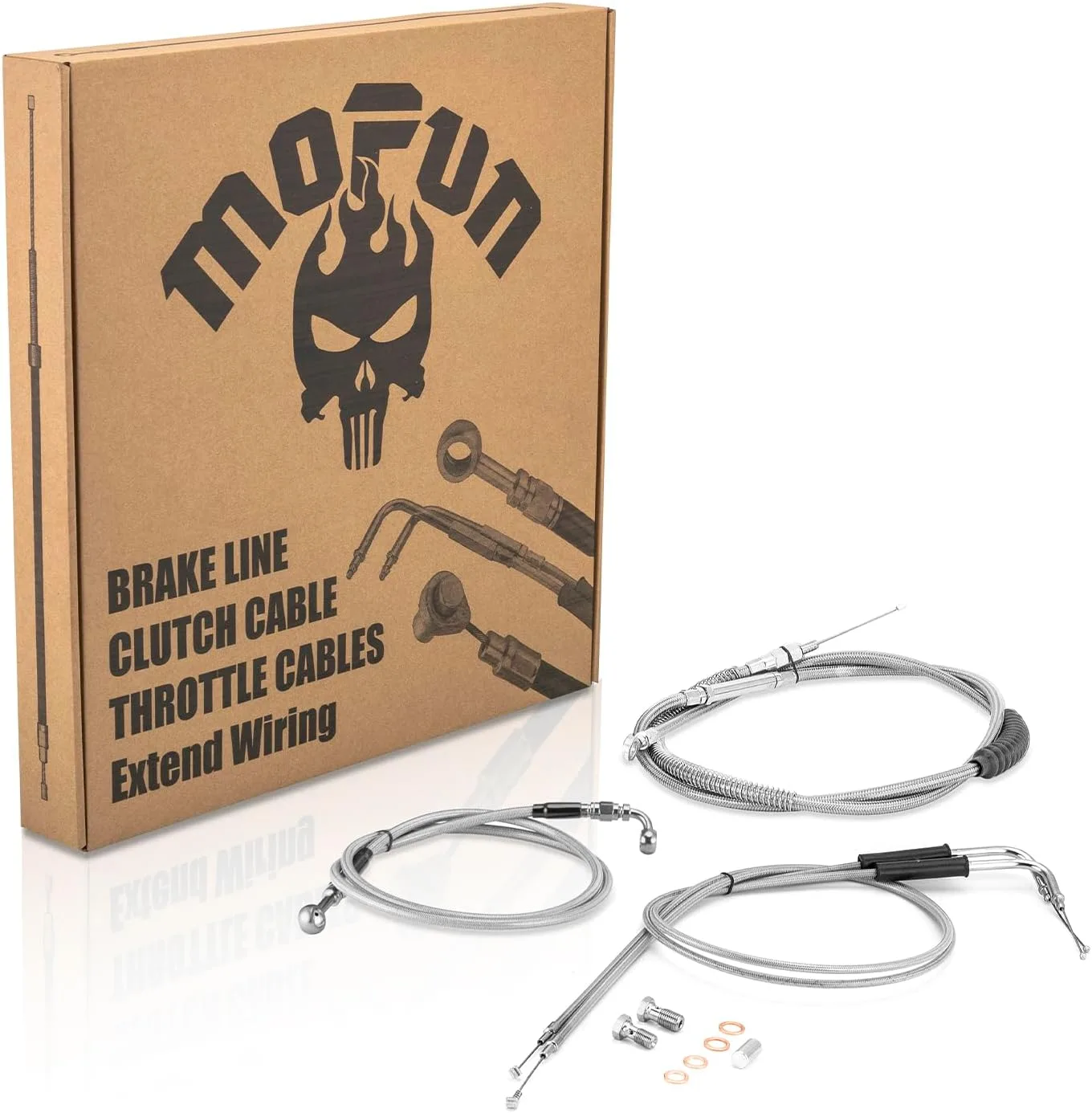 Mofun 3-Piece Cable and Brake Line Kit for 16-18 in Bars