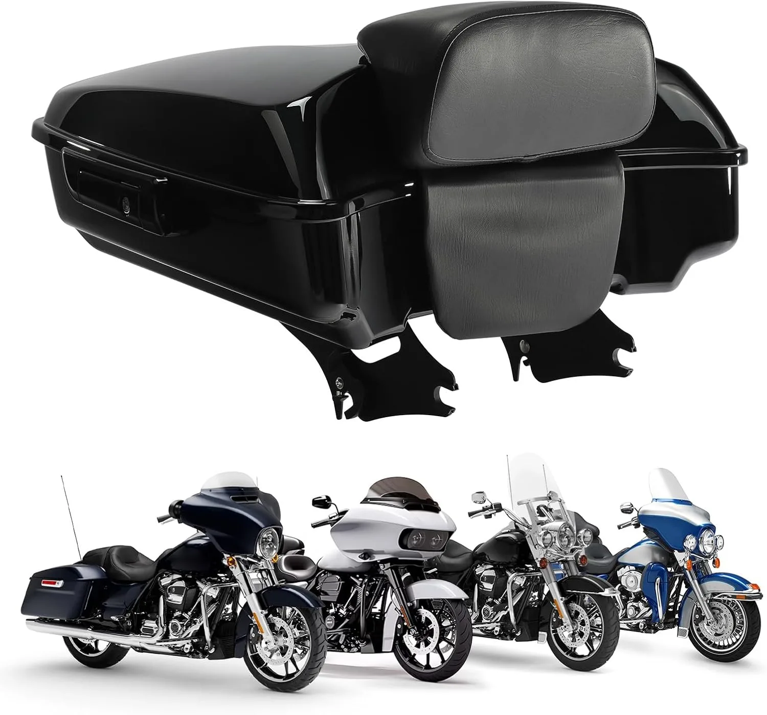TCT-MOTORPARTS Chopped Tour Pack with Detachable Two-Up Rack