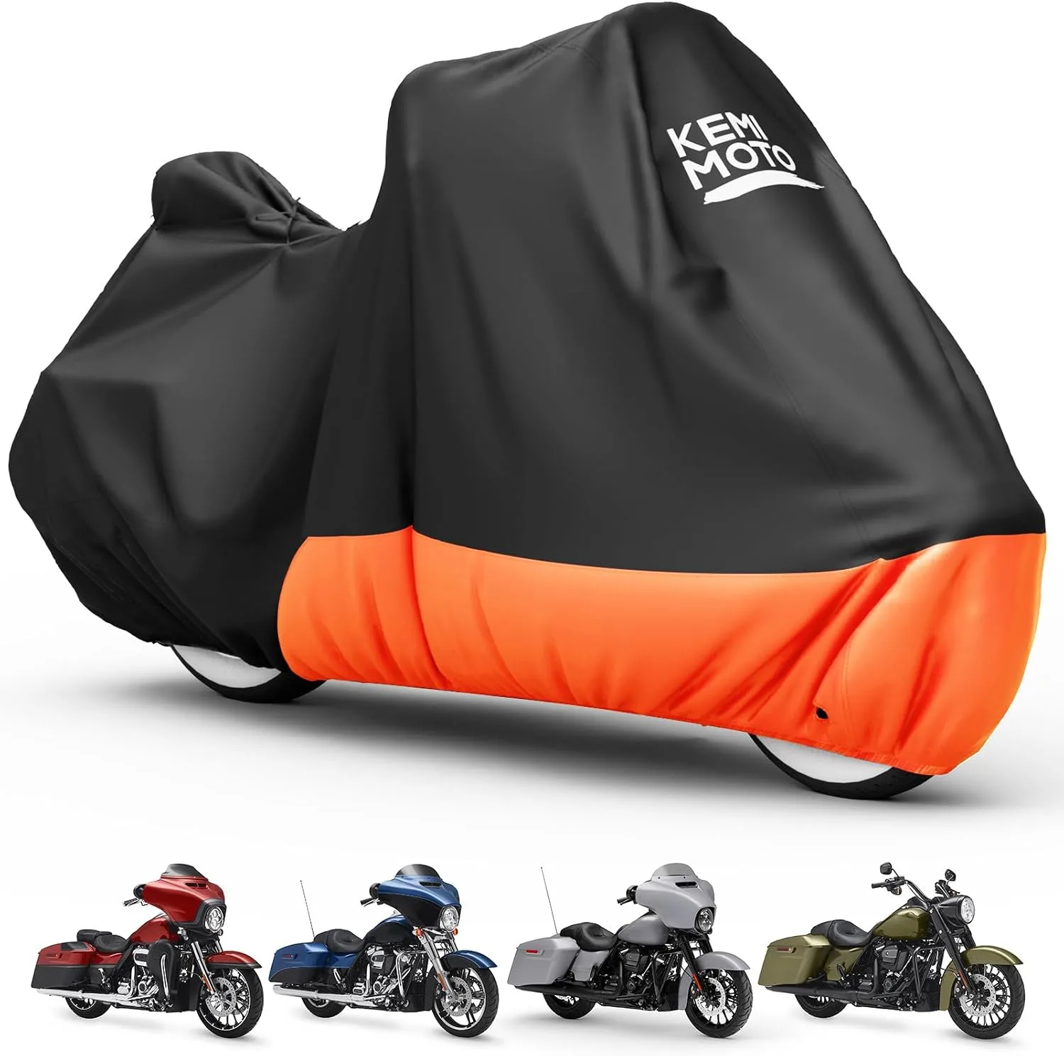 KEMIMOTO Heavy Duty 420D Motorcycle Cover for Harley Touring Models