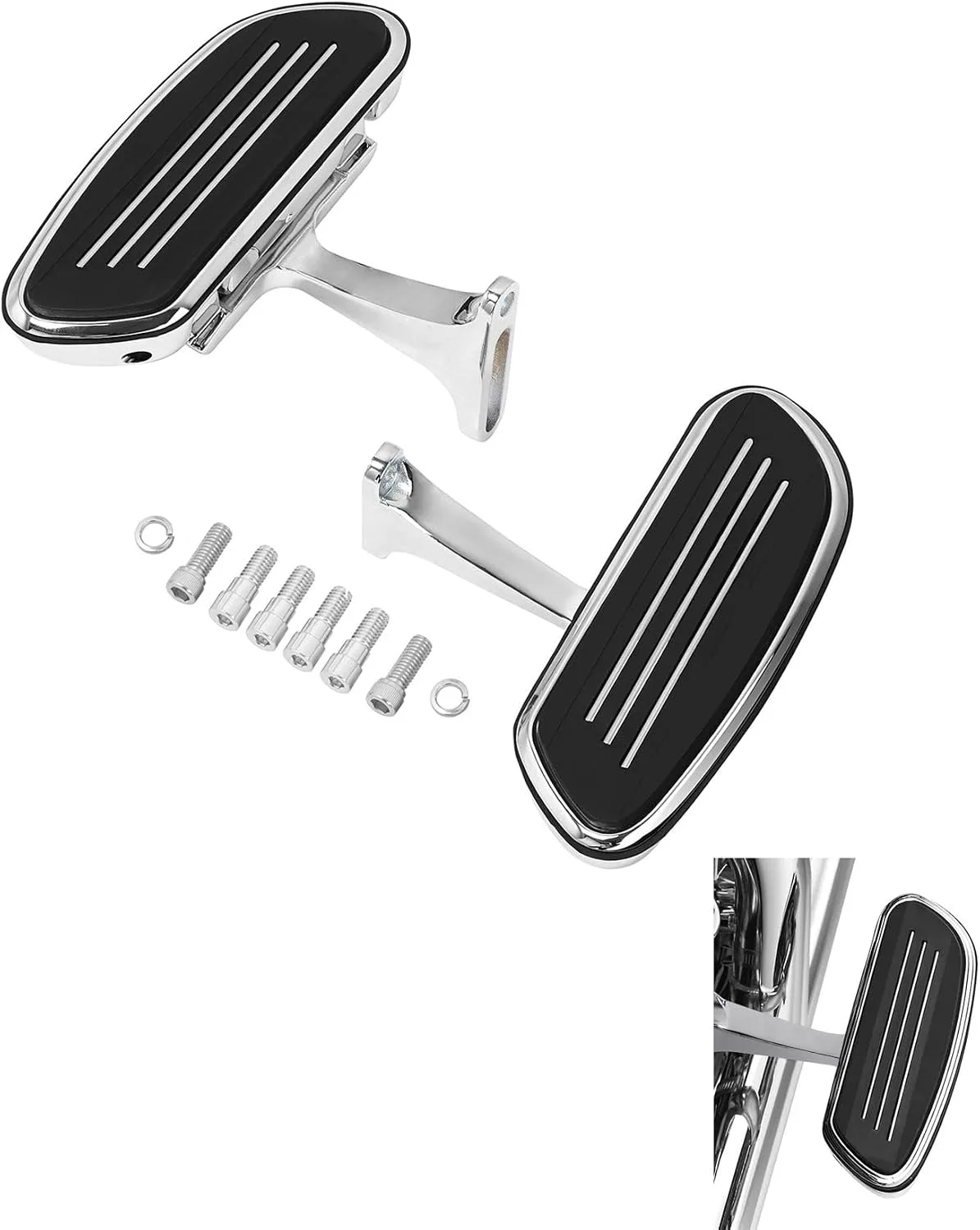 XFMT Streamline Passenger Floorboards with Adjustable Mount Bracket