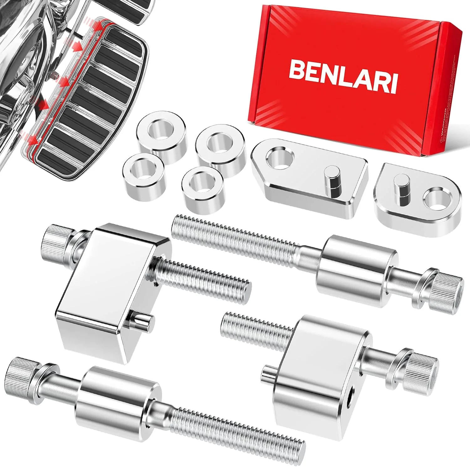 Benlari 1 in and 1.5 in Driver Floorboard Extensions Spacer Kit