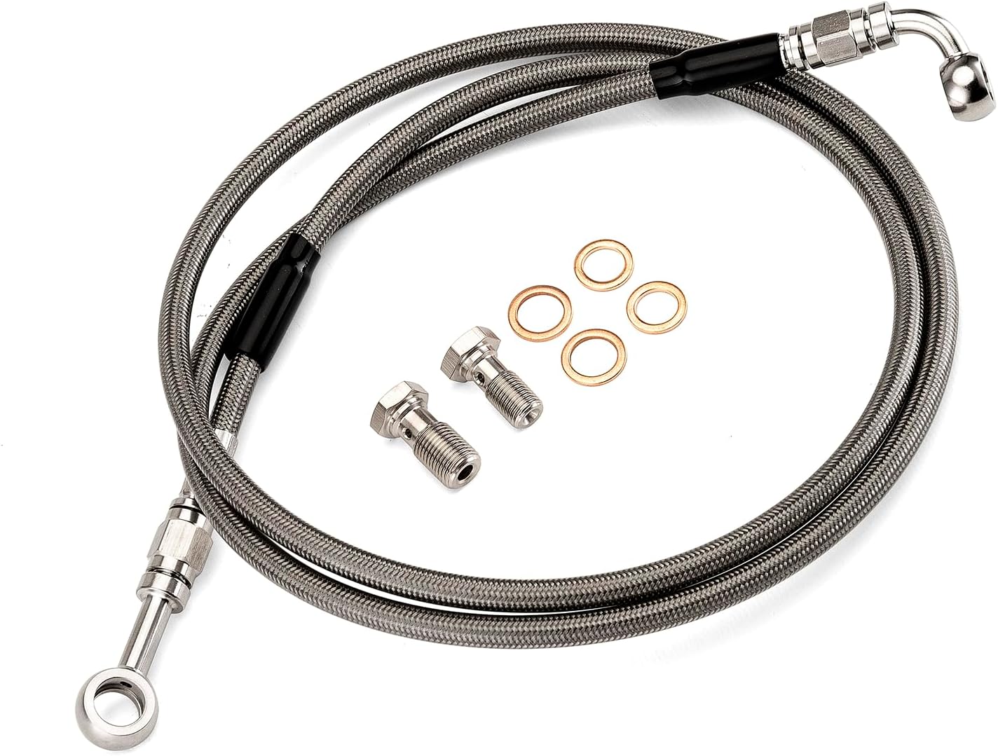 Mofun 52 in Braided Front Brake Line, 6.5 in Longer Than Stock