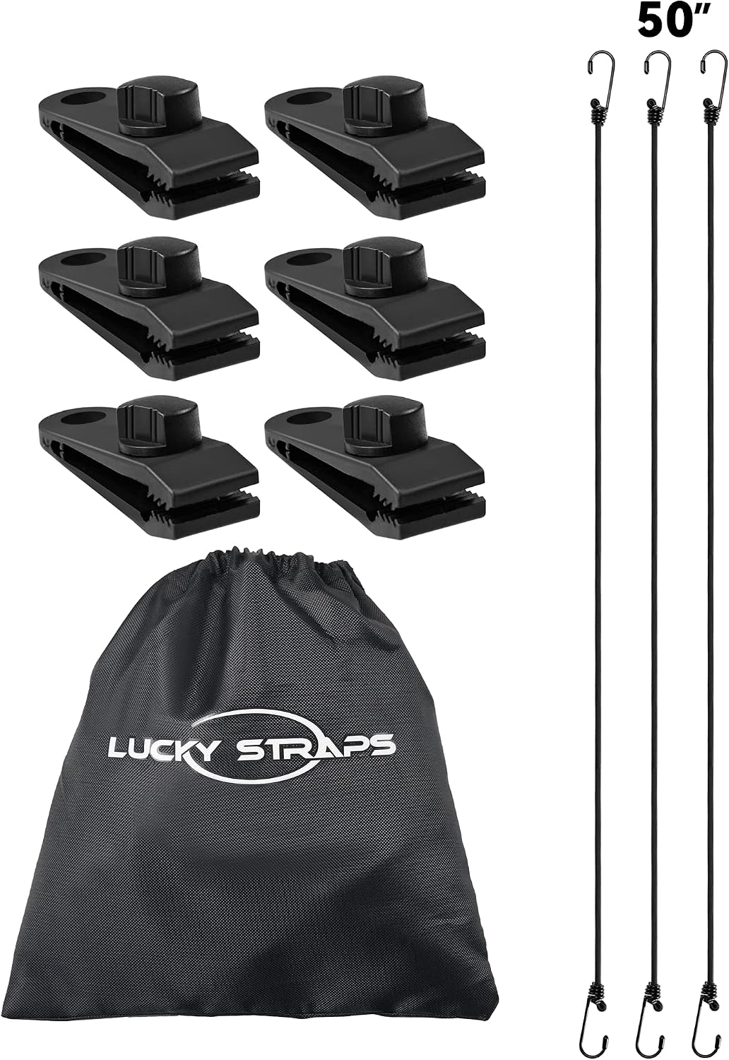 Lucky Straps Gust Straps, 6 Clips and 3 Bungees