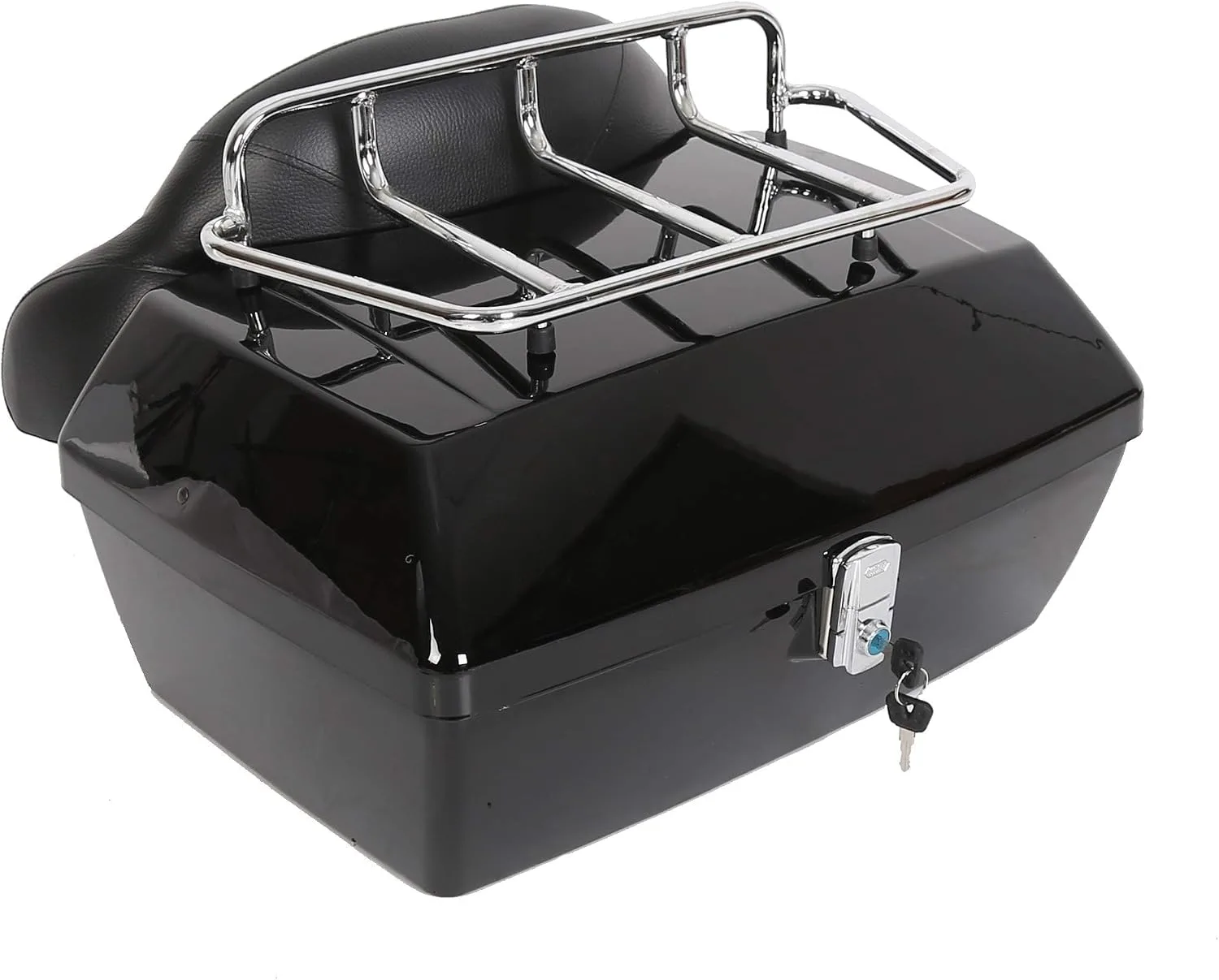 ECOTRIC 50L Universal Motorcycle Trunk with Top Rack and Backrest