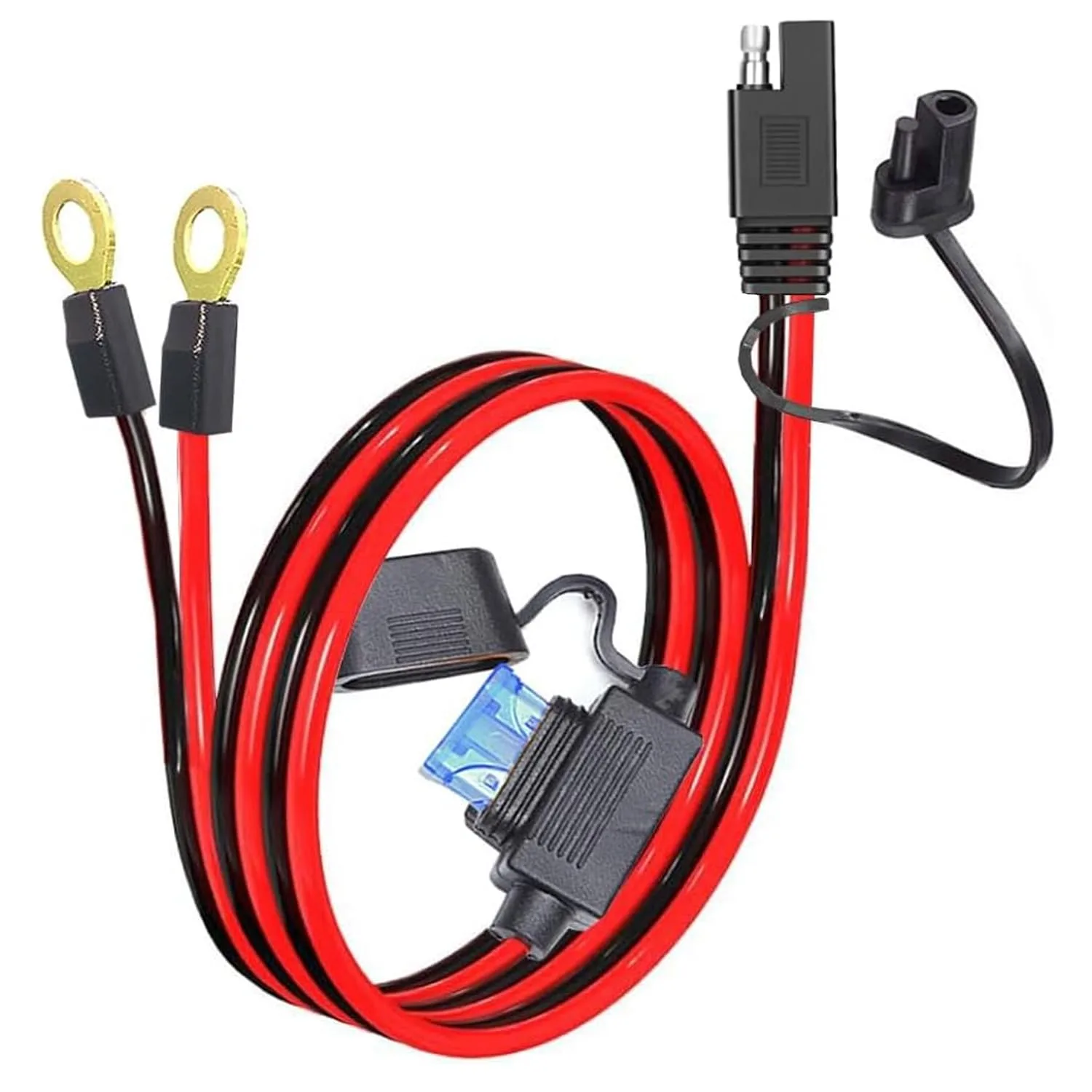 QOFOWIN SAE Ring Terminal Harness, 10AWG, 15 A Fuse
