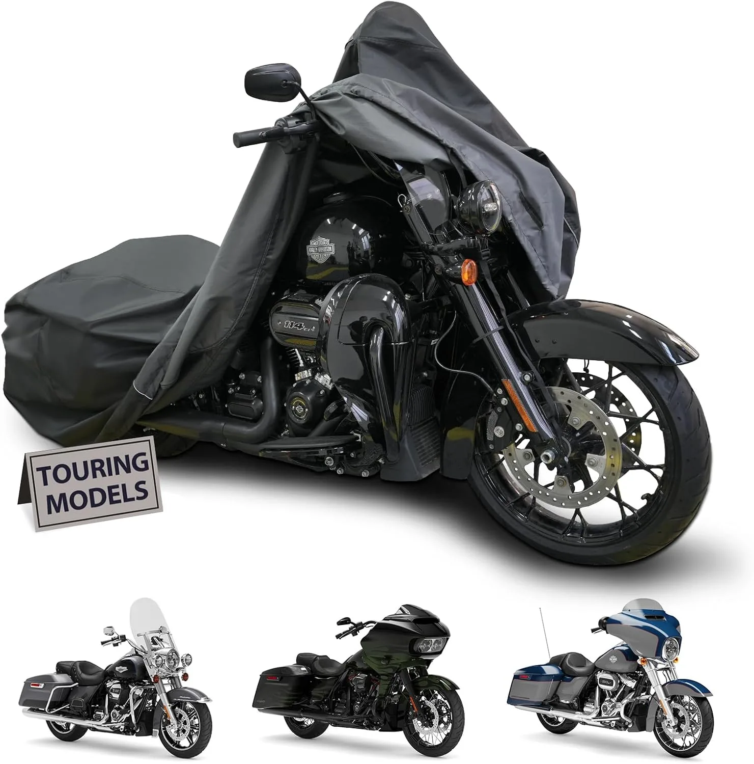 MIEAPOND 420D Plaid Oxford Motorcycle Cover for Harley Touring
