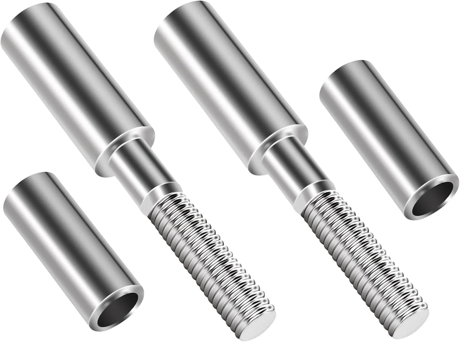 kekykm 2 in Mirror Risers and Height Extender Adapters, 5/16 in, Chrome
