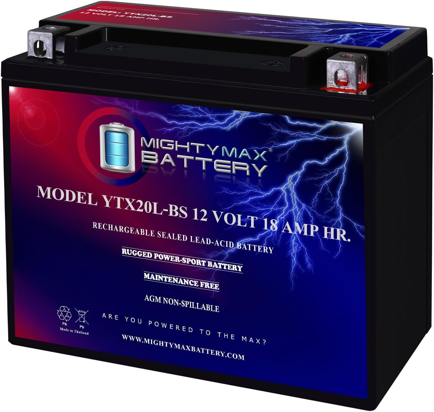 Mighty Max YTX20L-BS Battery