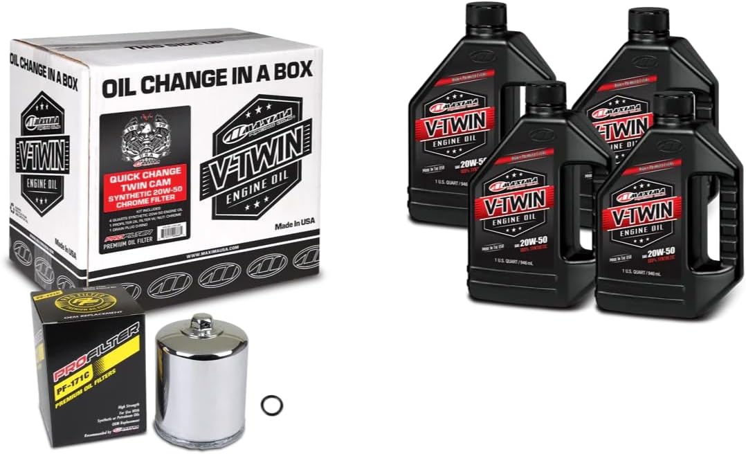 Maxima 90-119014C V-Twin Quick Change Kit with Chrome Filter