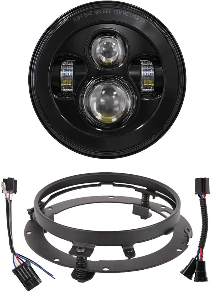 XPCTD 7-Inch LED Headlight with Mounting Bracket