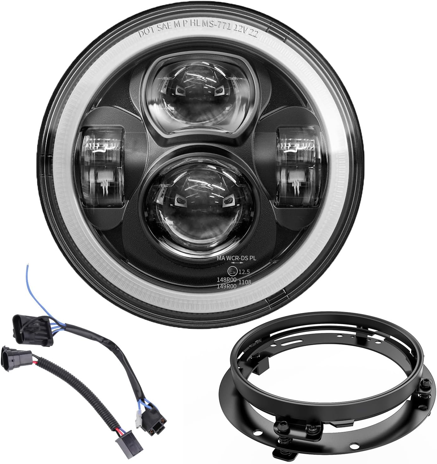 Z-OFFROAD 7-Inch LED Headlight with Halo DRL