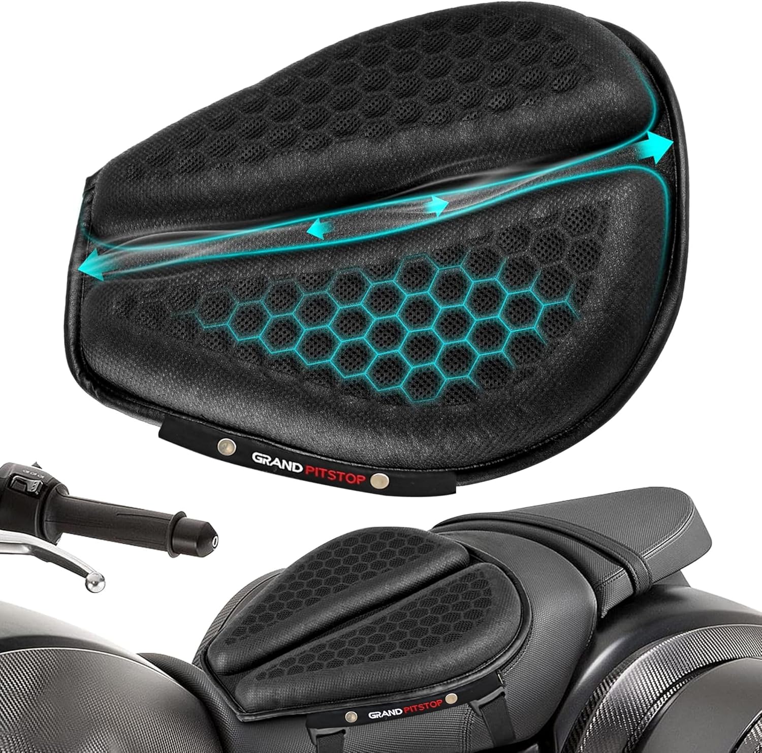 GRAND PITSTOP Foldable Gel Seat Cushion, 3D Honeycomb, Large