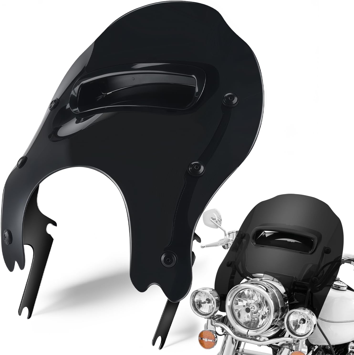 MOTORFISH Detachable Vented Wind Splitter, Road King